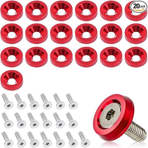 20PCS Aluminum Bumper Fender Washer Fastener Kit