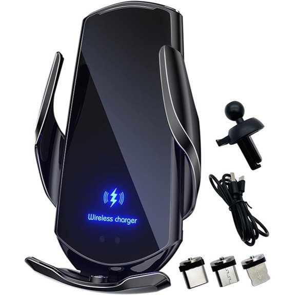 Wireless Car Charger with Auto-Clamping Vent Mount