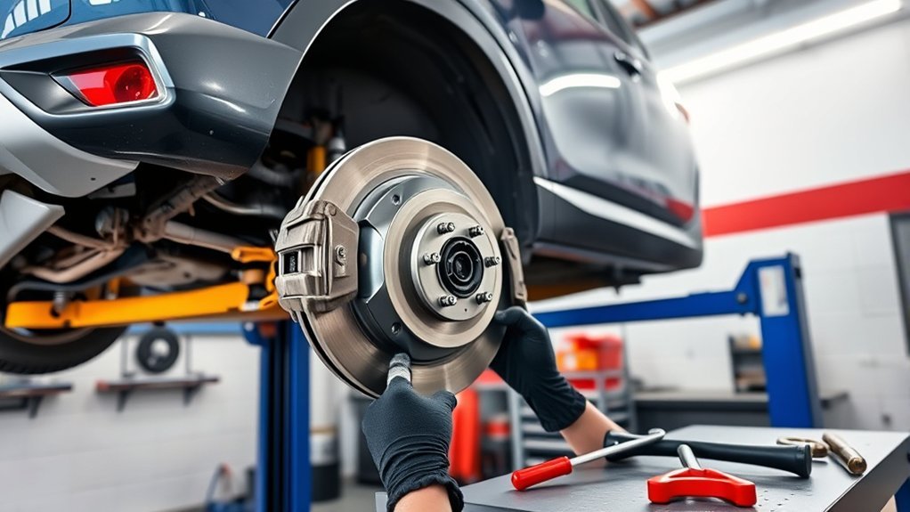 brake pad replacement preparation