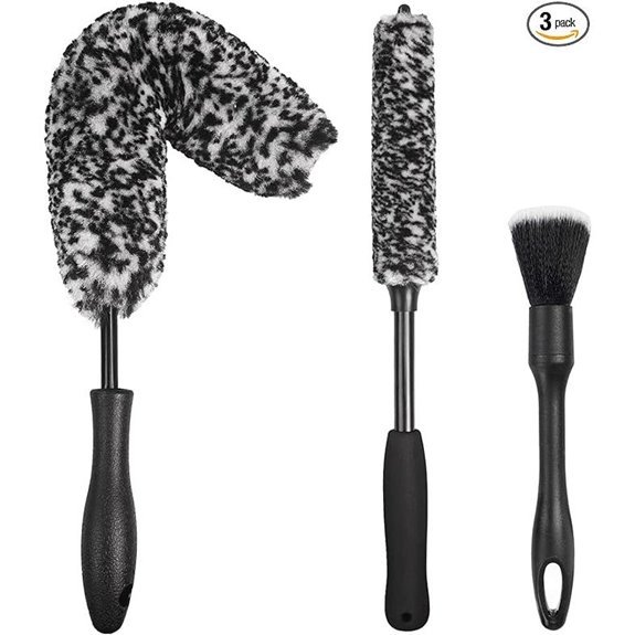 NIKCOSMK 3PCS Wheel Brush Kit for Car Detailing