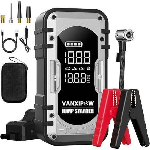 VANXIPOW Portable Car Jump Starter with Air Compressor