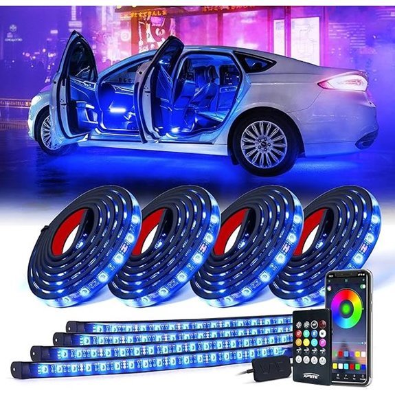 Xprite 8Pcs RGB LED Strip Lights Kit for Cars