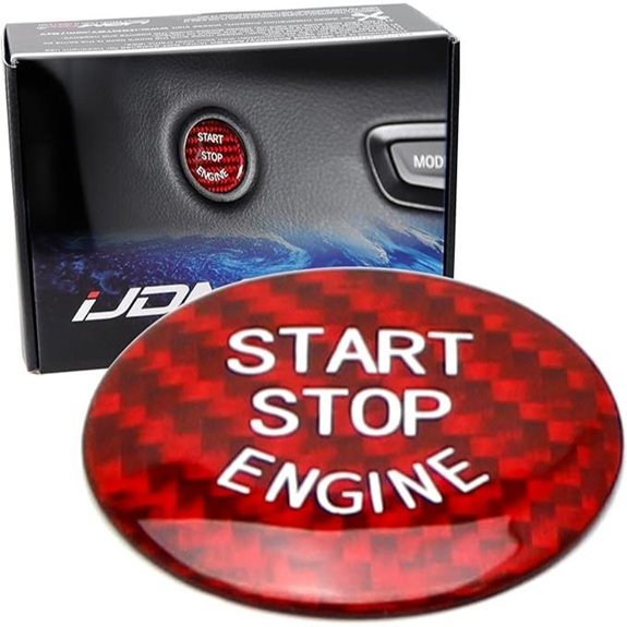 iJDMTOY Carbon Fiber Keyless Start Button Cover
