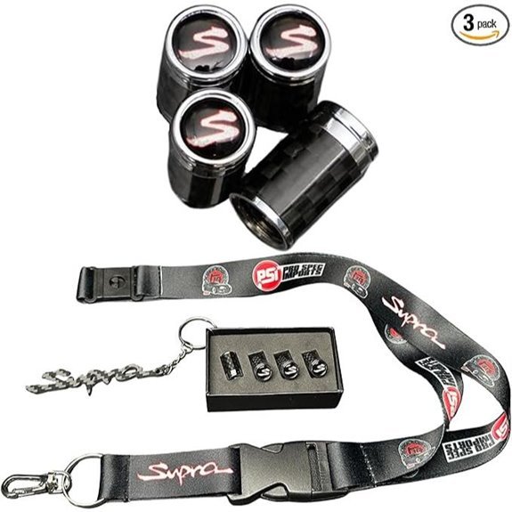 Carbon 3pc Supra Combo Tire Valve Caps & Accessories