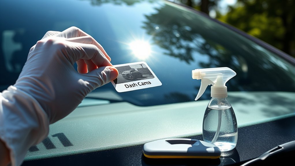 carefully remove adhesive residue