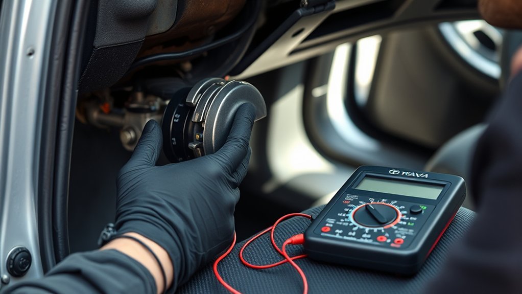 check handbrake electrical connections