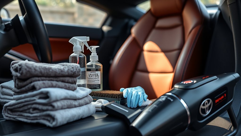 clean toyota supra leather
