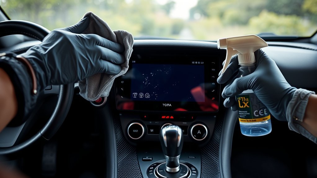 clean toyota supra touchscreen safely