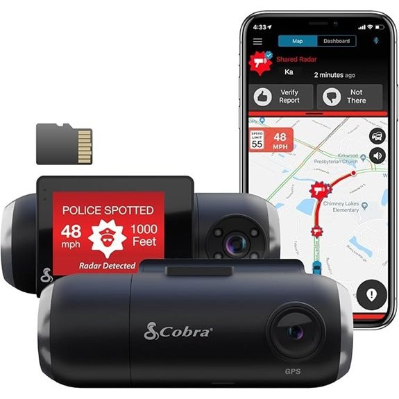 Cobra Smart Dash Cam with Interior Cam (SC 201)