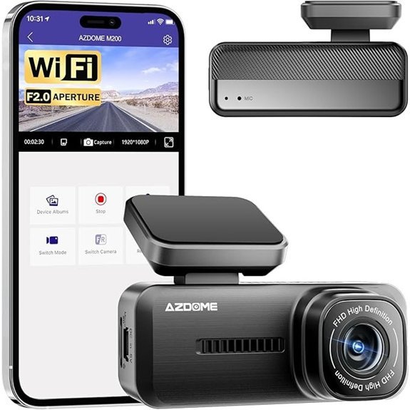 Azdome M200 Mini Dash Cam with WiFi and 1080P