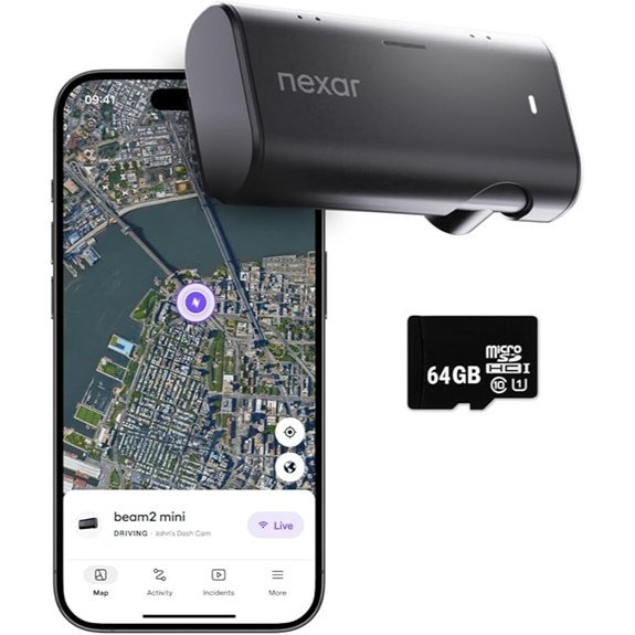 Nexar Beam2 Mini Dash Cam with 64GB Storage