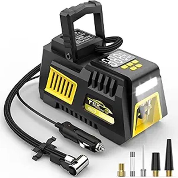 Portable 12V Digital Tire Inflator with LED Light