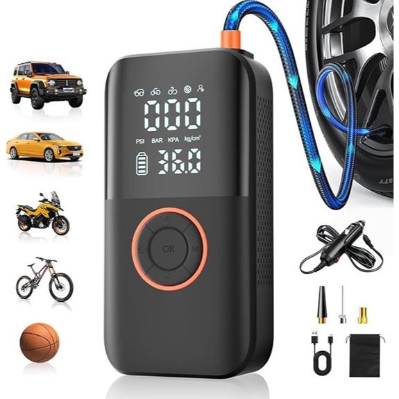 Portable Tire Inflator Air Compressor with LED Light