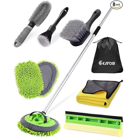 8Pcs Car Wash Kit with Microfiber Brush