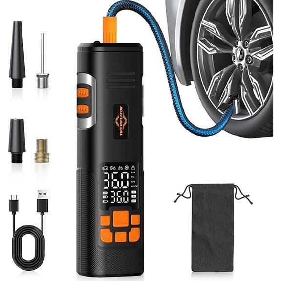 Portable 150PSI Cordless Tire Inflator with LED Gauge
