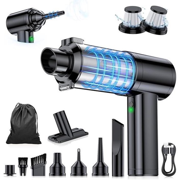 Portable Cordless Car Vacuum with Air Duster