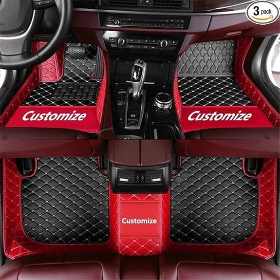 MingyunSM Custom Fit Car Floor Mats (Black & Red)