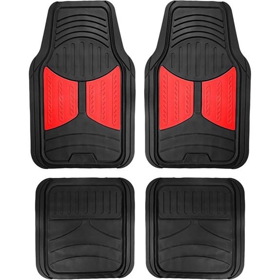 FH Group Trimmable Rubber Floor Mats (Red)