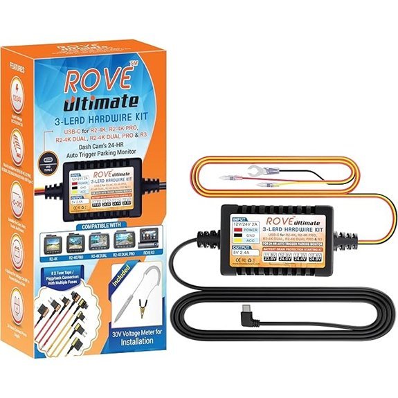 ROVE Dash Cam Hardwire Kit with USB-C Port