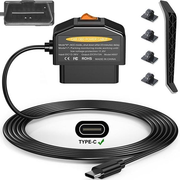 Dash Cam Hardwire Kit OBD with Low Voltage Protection