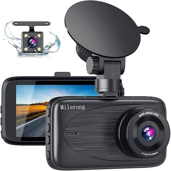Milerong Front and Rear Dash Cam with Night Vision