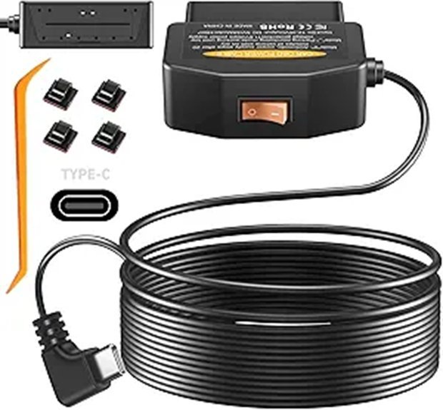 OBD2 Power Cable for Dash Camera with Switch