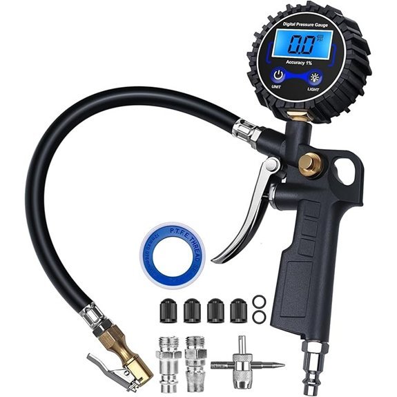 Digital Tire Pressure Gauge with Inflator and Hose