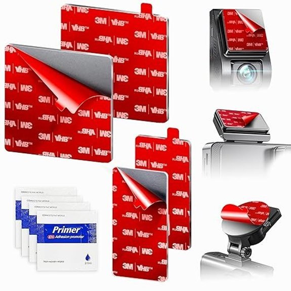 4-Pack Double-Sided Adhesive Pads for Dash Cam
