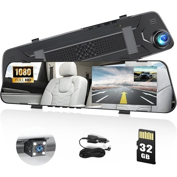 Mirror Dash Cam Dual 1080P Front & Rear