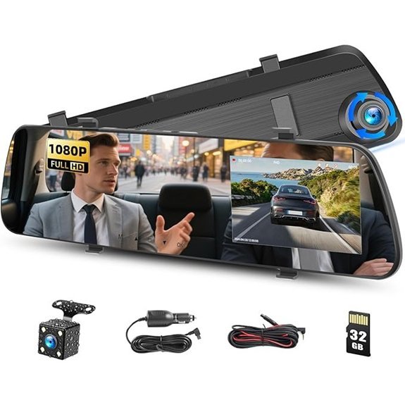 4 Dual 1080P Rear View Mirror Dash Cam