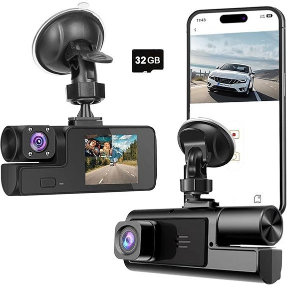 WiFi Dual 1080P Car Dash Camera (Front & Inside)