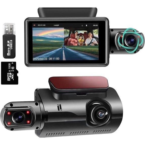 Dual 1440P Front & Interior Dash Camera (32GB)