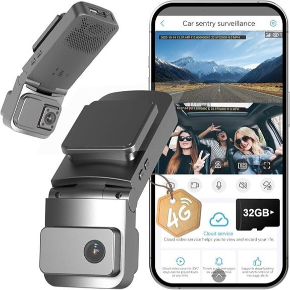 4G LTE Dash Camera with Dual 2K Cam