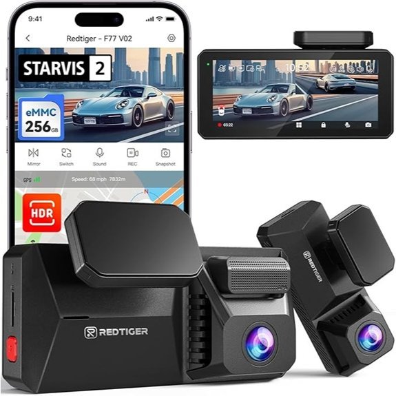 REDTIGER Dual 4K Dash Cam (F77 V2)