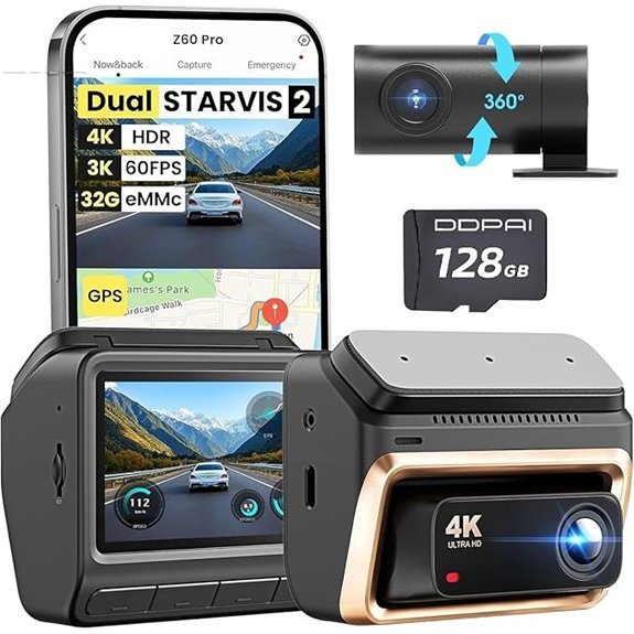 DDPAI Z60 Pro 4K Dual Front & Rear Dash Cam