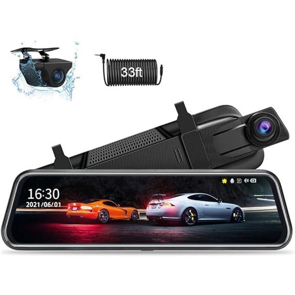 10 Rear View Mirror Dash Cam with Front/Rear