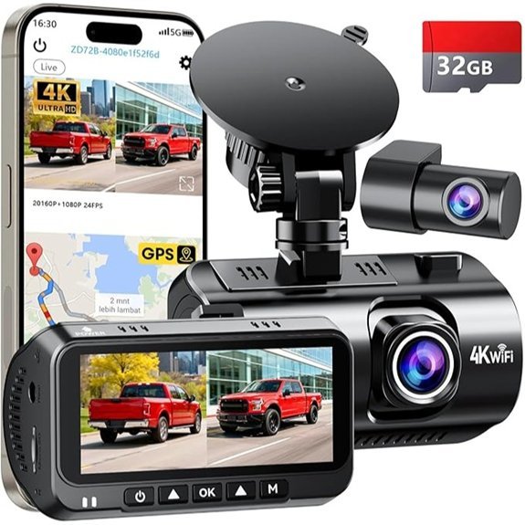Befumly Dual Dash Cam 4K Front + 1080P Rear