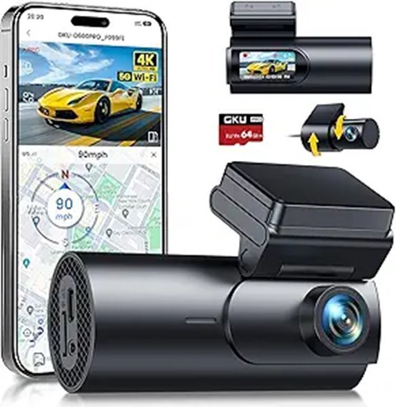 GKU Dash Cam Front and Rear Camera (D600Pro)