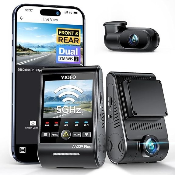 VIOFO A229 Plus Dash Cam Front and Rear