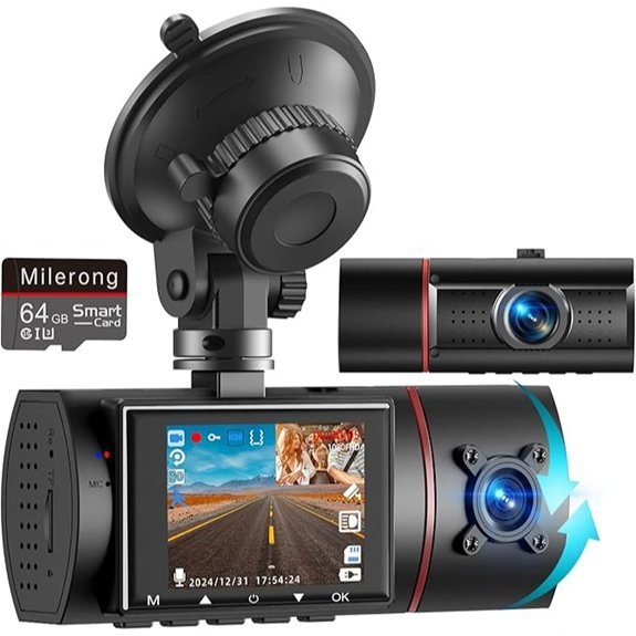 Milerong X25 Dual Dash Cam with 64GB Card