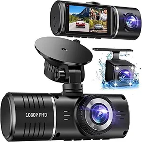 Dash Cam Front and Rear 1080P with 32GB Card