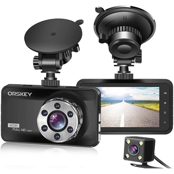 ORSKEY 1080P Dual Dash Cam with Night Vision