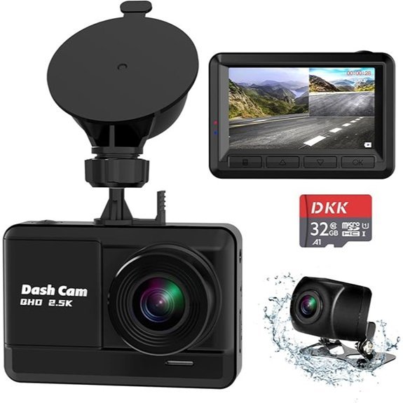 Dash Cam Front and Rear with Night Vision