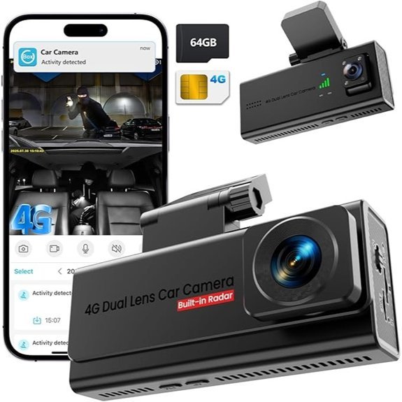 UCOCARE 4G LTE Dual Dash Cam with Cabin View