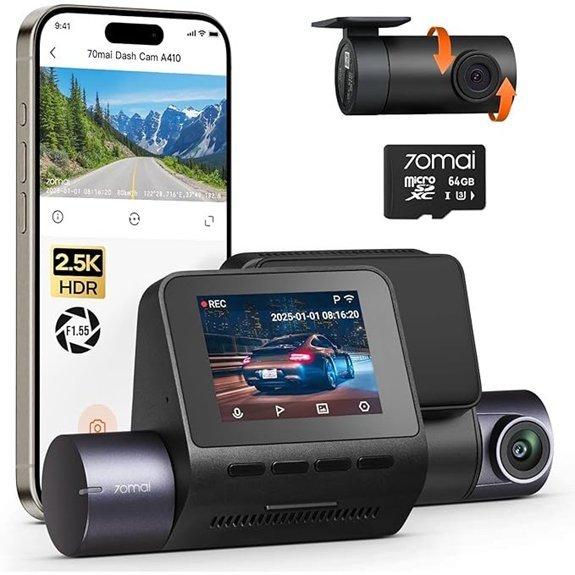 70mai Front and Rear Dual Dash Camera (A410)