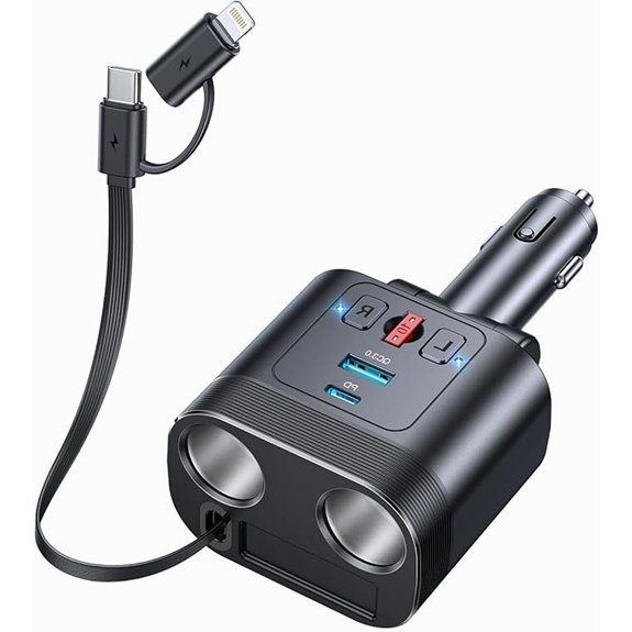 Cigarette Lighter Splitter with Dual Socket Adapter