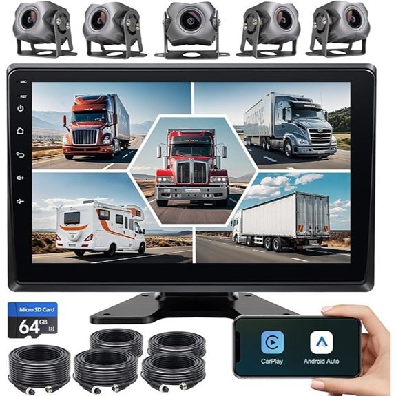 5-Channel 1080P Backup Camera Dash Cam with Monitor