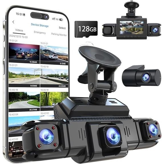 360 View 4 Channel Dash Cam with GPS and WiFi