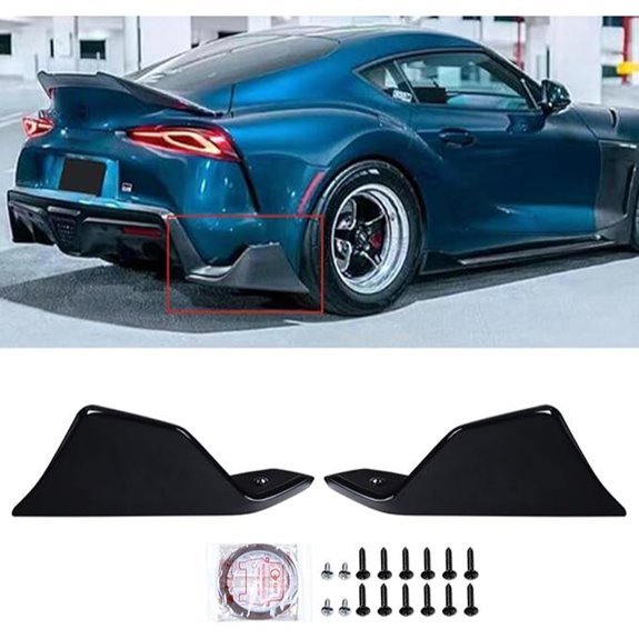 AG Style Gloss Black Rear Bumper Splitter Aprons