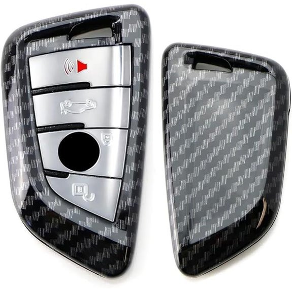 iJDMTOY Gloss Metallic Carbon Fiber Key Fob Shell